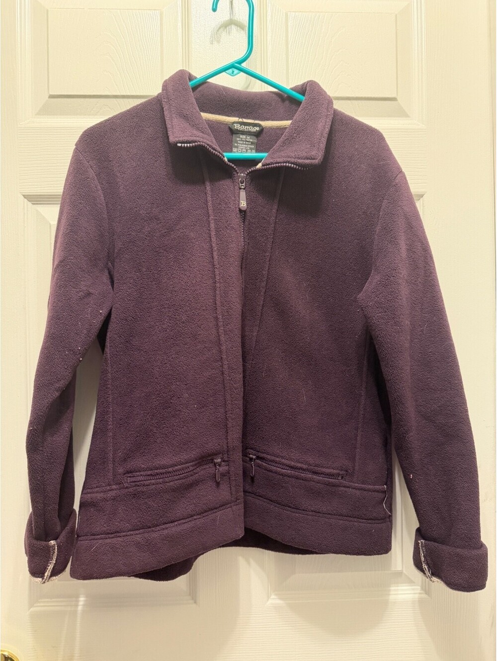 Barrage Collection Purple Full Zip Fleece Jacket Size Medium